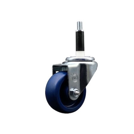 Service Caster 3'' SS Solid Poly Wheel Swivel 7/8'' Expanding Stem Caster SCC-SSEX20S314-SPUS-78